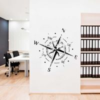 Wholesale Rose Decal Office Vinyl Decals Nautical Compass Navigate Ship Ocean Sea Wall Stickers Home Decor Living Room D855