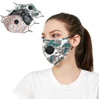 Wholesale New Adult Cotton Mask with Valve for Men and Women Universal Washable Broken Flower Geometric Pattern Dust T5TY720