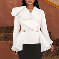 Wholesale Women s Blouses Shirts Designer Peplum White Tops For Women Long Sleeve Elegant Autumn Winter Female Office Lady OL Asymmetrical Ruffle Bl