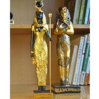 Wholesale Decorative Objects Figurines Modern Simple Standing Posture Egyptian Goddess Tutankhamun Resin Statue Creative Living Room Egypt Craftwork