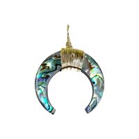 Wholesale Crescent Moon Pendant Horn Shaped Jewelry Collections Genuine Mother of Pearl Abalone Paua Shell Pieces