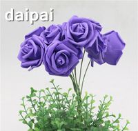 Wholesale Decorative Wreaths Purplelavender Artificial Foam Rose Flowers With Stem Home Bouquet Wedding Party Marry Craft Decor L9815