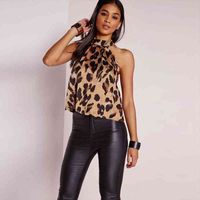 Wholesale Dropshipping Women Sexy Leopard Sleeveless Blouse Ladies Halter Tops Summer Woman Clothes Casual Blouses Streetwear S xl