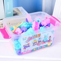 Wholesale Storage Bags Building Blocks Set Educational Stacking Toys Connecting Kit Construction Bricks With Carrying Container