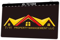 Wholesale TC1059 Ot Propety Management LLC Light Sign Dual Color D Engraving