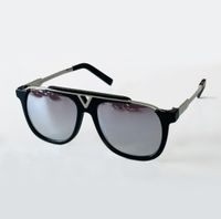 Wholesale Mascot Sunglasses Gold Metal Black Frame Silver Mirror Lens Classic Sun Glasses for Men with Box