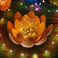 Wholesale Solar Lamps Lotus Light Outdoors Floating Flower For Swimming Pool Wedding Courtyard Garden Decoration Lights Drop