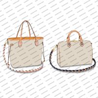 Wholesale N50047 N50054 Designer Women BANDOULIERE shopping Bag cowhide leather MM luxury white check handmade braided Handbag CROISETTE Purse Tote clutch Shoulderbag