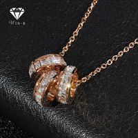 Wholesale Pendant Necklaces WIN B Crystal Circle Pendants Chain Chokers Gold Bijoux Elegant Women Jewelry Gifts Wedding Necklace Accessories