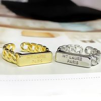 Wholesale Women Girl Letter Open Ring Gold Silver Hip Hop Style Letters Finger Rings for Gift Party Fashion Jewelry Price