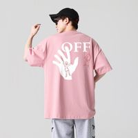 Wholesale Brand Summer Short T shirt Pink Clothes Top Loose Trend Half Sleeve National Fashion Korean Men s Wear