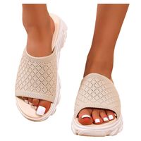 Wholesale Slippers Women s Knitting Hollow Warm Soft House For Women Lace Up Platform Shoes Comfortable Indoor Floor