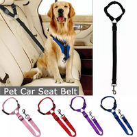 Wholesale Adjustable Pet Dog Car Seat Safety Belt Puppy Vehicle Seatbelt Traction Rope Solid Zinc Alloy Rotating Brooch Lead Leash Harness Collars L