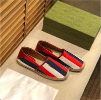 Wholesale Italy Classic Matelasse Canvas Espadrille Casual Shoes trimmed logo print Jacquard Sneaker Designer Leather Cord Platform Rubber Bottom Trainers Sneakers