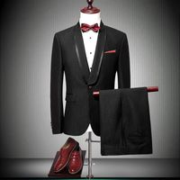 Wholesale Men Suits Black Dress Slim Fit Groom Wedding Shawl Collar Tuxedo Jacket Pants Luxury Prom Party Stage Suit Men s Blazers