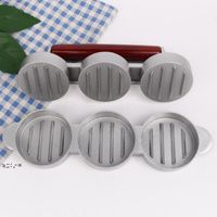 Wholesale High Quality Poultry Tools Three Grids Round Shape Non stick Coating Hamburger Aluminum Alloy Hamburgers Meat Beef Grill RRF11903