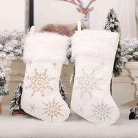 Wholesale Navidad Christmas Stocking New Year Gifts Candy Bag Christmas Decorations for Home Xmas Sock Natal Ornaments Noel Deco H1110