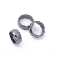Wholesale Smooth Hematite Ring for Women Men Jewelry Couple Simple Gift Natural Stone Flat Wide Black Non magnetic Finger Ring mm mm