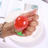Wholesale Strawberry Shape TPR Decompression Fidget Toys Ball Funny Squishy Gel Glowing Vent Beads Grape Ball Environmental Protection Trp Strange Toys G84XK5F