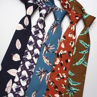 Wholesale Factory Tie Mens Business cm Leisure at Work Fashion Plaid Floral Cashew Polyester Printed Tie