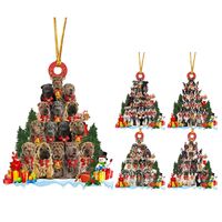 Wholesale Christmas Decorations Wooden Pandent Year Decor Lovely Dog Puppy Family Ornament Tree Ornaments