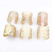 Wholesale Dayoff Ethnic Gold Silver Color Big Wide Open Bangles Bracelets For Women Vintage Hollow Cuff Bracelet Jewelry Accessories B110