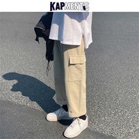 Wholesale KAPMENTS Vintage Men Corduroy Pocket Baggy Cargo Pants Joggers Mens Japanese Streetwear Wide Leg Male Korean Trousers