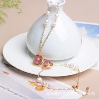 Wholesale Pendant Necklaces Silk Pearl Necklace Strawberry Crystal Bracelet Versatile Sweater Chain Personality Fashion Female Jewelry