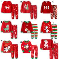 Wholesale INS Baby Clothing Set Boys Girls Christmas Santa Claus Suit Pajamas Kids Autumn Long Sleeve Tops Printed Pants Xmas