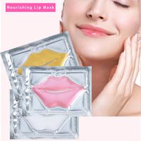 Wholesale Pink White Gold Lip Mask Pads Moisture Essence Crystal Collagen Patch Pad Face Care Beauty Cosmetic