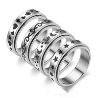 Wholesale Rotatable Stainless Steel Spinner Ring for Women Mens Fidget Band Rings Moon Star Celtic Stress Relieving Wide Wedding Anxiety