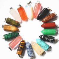 Wholesale 2018 New fashion Assorted Mixed natural stone Charms pillar pendants points for DIY making jewellery G0927
