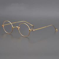 Wholesale Titanium Small Round Women Men Vintage Glasses Frame Optical Myopia Prescription Eyeglasses Frames Clear Eyewear Oculos ADC7