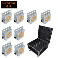 Wholesale 8IN1 Charging Flight Case W RGBWA UV Color Battery Powered LED Par Light in1 Color Dj Led Wedding Background Washer White TP B01