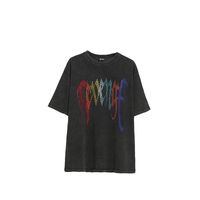 Wholesale Summer Men s And Women s T Shirts Revenge Rap Color Drill Wash Fried Flower Make Old Hip Hop Short Sleeve T Shirt