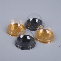 Wholesale new50pcs set Cake Packing Box Clear Plastic Cupcake Dome Containers Wedding Festival Baby Shower Birthday Party Dessert Boxes EWA4437