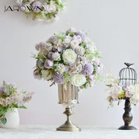 Wholesale Decorative Flowers Wreaths JAROWN Artificial Flower Floral Bird Cage Potted Garland Rose Ball Set Wedding Table Centerpiece Decor Home