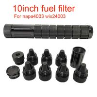 Wholesale 10 inch Screw Cones Single Core Aluminum Black Solvent Trap M24x1 Car Fuel Filter For NAPA WIX