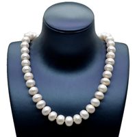 Wholesale Large Particle Pearl Necklace White Freshwater Pearl Diameter mm Ladies Engagement Jewelry Chokers