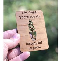 Wholesale Fridge Magnets Personelized Wood Thank You Favor Gift Magnet Custom Engraved Laser Wooden Teachers Help Me Grow Tag