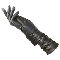 Wholesale Five Fingers Gloves Winter Ladies Arm Fashion Sheepskin Warm Women Gun Color Cm Long Section Leather Wool Lining Driving