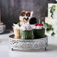Wholesale Baking Pastry Tools Pieces Cake Stands Set Round Cupcake Iron Wedding Brithday Party Celebration Dessert Display Plates Silver