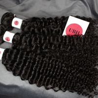 Wholesale Brazilian Human Hair Natural Color Deep Curly Peruvian Malaysian Indian Hair Extensions A Quality Human Hair Weave Jerry Curly Bundles