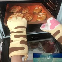 Wholesale 1PC D Cartoon Animal Cat Paws Oven Mitts Long Cotton Baking Insulation Microwave Heat Resistant Non slip Gloves Factory price expert design Quality Latest Style
