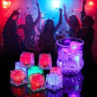 Wholesale Novelty Lighting RGB LED flashing ice cube lights Water Submersible Liquid Sensor Night Light for Club Wedding Party Champagne Tower Christmas festive