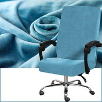 Wholesale Chair Covers S M L Velvet Computer Office Cover With Back Grey Blue Khaki Elastic Armchair Stretch Removable Chairs Protector