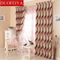 Wholesale Curtain Drapes Chinese Classical S Striped Blackout Curtains Cotton Polyester Wine Red Bedroom Study Balcony French WP389C