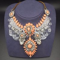 Wholesale Pendant Necklaces Luxury Glory Big Heavy Glass Painted Stone Statement Necklace For Women Party Accessories