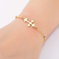 Wholesale Charm Bracelets Oly2u Unique Special Designed Arrow Cross Bangles For Women Christian Friend Gift Trendy Stainless Steel Jewelry