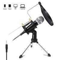 Wholesale Recording Condenser Microphone Mobile Phone Mic Microfone Kit For Computer Pc Karaoke Mic Holder Android mm plug